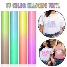 UV Color Changing Vinyl - 4pcs 12" X 10" UV Color Changing Heat Transfer Vinyl Sun Sensitive Iron-On T-Shirt - Light Changes to 4 Colors - View 1