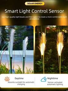 1pc Solar Powered Reed Grass Garden Light, Waterproof Warm White LED Outdoor Path Light, Suitable For Lawn, Patio, Yard Decor - Solar Lights - View 10