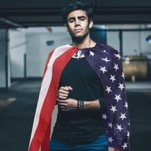 4th Of July American Flag Cape Cloak, USA Flag Costume Cape For Women Men 4th Of July Independence Day Accessories Halloween Party Supplies - 90x150cm/35x59inch - View 6