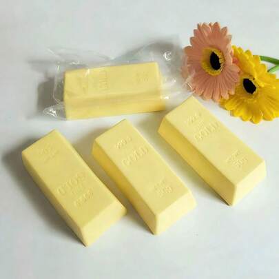 Realistic Squishy Toy, Soft & Sticky Butter Gold Brick, Squeeze Toy For Students & Teenagers, Stress Relief, Emotion Soothing, Gift For Holidays, Birthdays, Perfect Gift