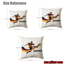 1 pieza Funda de almohada plana 2D de fútbol alemán, funda de cojín a rayas negras, rojas y amarillas para aficionados (sin incluir el relleno de la almohada) - 1 - Ver 2