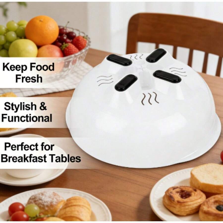 12 Inch Magnetic Microwave Plate Cover Shield, Food Splatter Guard With Strong Magnet Design, Heat Resistant Easy Clean Material, Lightweight Reusable Kitchen Essential For Daily Meal Heating - 單身的 - 查看 1