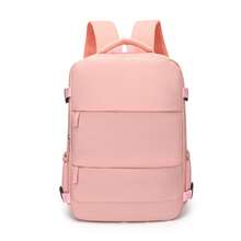 1pc Multi-Color Solid Nylon 180° Full-Open Large Capacity Shoe Compartment Multi-Pocket Zipper Closure Handbag Suitable For Air Travel And Vacation - Multicolor - View 16