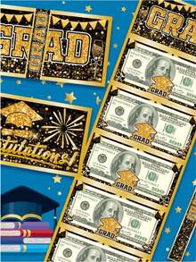 Phong bì đỏ gấp gọn 10 ngăn đựng tiền, quà tặng tốt nghiệp bất ngờ, thiệp chúc mừng tốt nghiệp, ví đựng tiền gấp gọn bằng giấy, quà tặng tiệc tốt nghiệp, phù hợp cho học sinh tốt nghiệp trung học và đại học. - Nhiều kiểu dáng - Xem 2