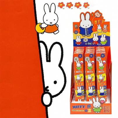 MIFFY 1支米菲卡通图案中性笔，黑色签名笔礼盒装，图案随机，是复活节庆祝活动和课堂派对的完美礼物，也是春季和节日送礼佳品。