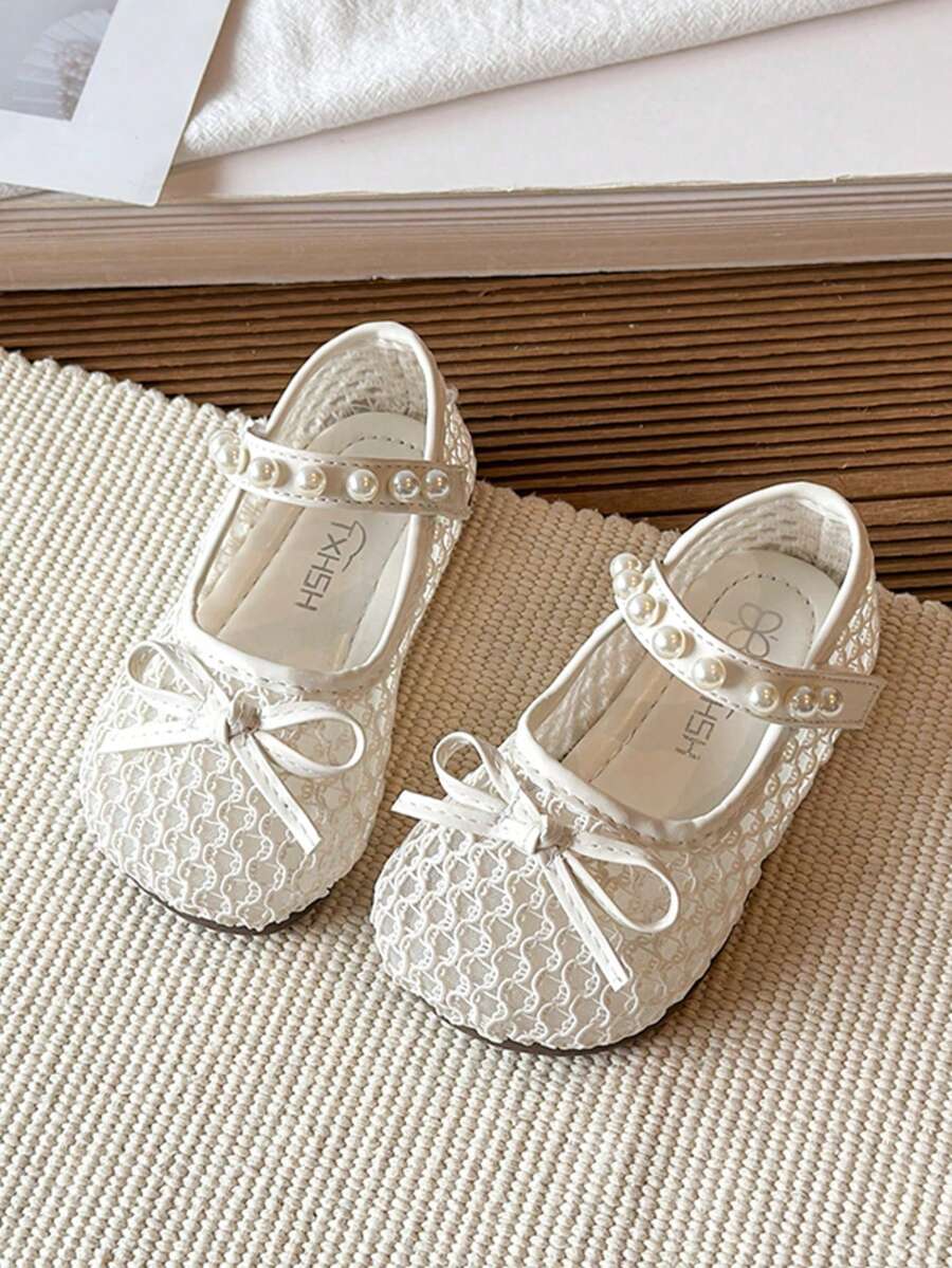 2026夏季新款女童镂空编织皮鞋，儿童软底公主鞋，女童低帮鞋 - 米色 - 查看 1