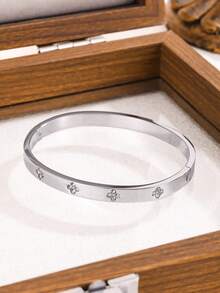 5/1pc Personalized Multi-Color Stainless Steel Bracelet Set With Unique Design, Fashionable , Multi-Element Design, Exquisite And Ideal Gift, Non Fading Jewelry, Fashionable - Silver - View 8