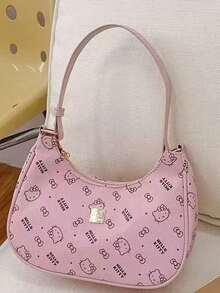 SANRIO 1个Hello Kitty粉色斜挎包 - 时尚女士手提包，大容量，适合收纳化妆品和日常用品。采用优质合成皮革制成，配有顺滑拉链，是通勤、购物、旅行和休闲活动的理想之选。是圣诞节、万圣节、生日和各种节日的完美礼物，也是Hello Kitty粉丝和女性的时尚可爱配饰。 - 彩色 - 查看 4