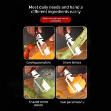 1 Set Pelador multifunción de acero inoxidable 2 en 1 con abridor de botellas - Herramienta de cocina todo en uno para patatas, frutas, etc. - Multicolor - Ver 6