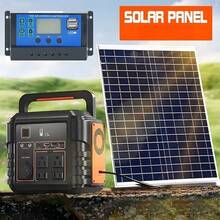 50W太阳能电池板套件，可选配60A/80A/100A控制器，12V-18V-24V输出，便携式太阳能充电器，USB太阳能充电器，适用于移动电源、露营、徒步旅行、车辆、船只、手机、路灯、监控、宠物棚等。 - 黑色 - 查看 3