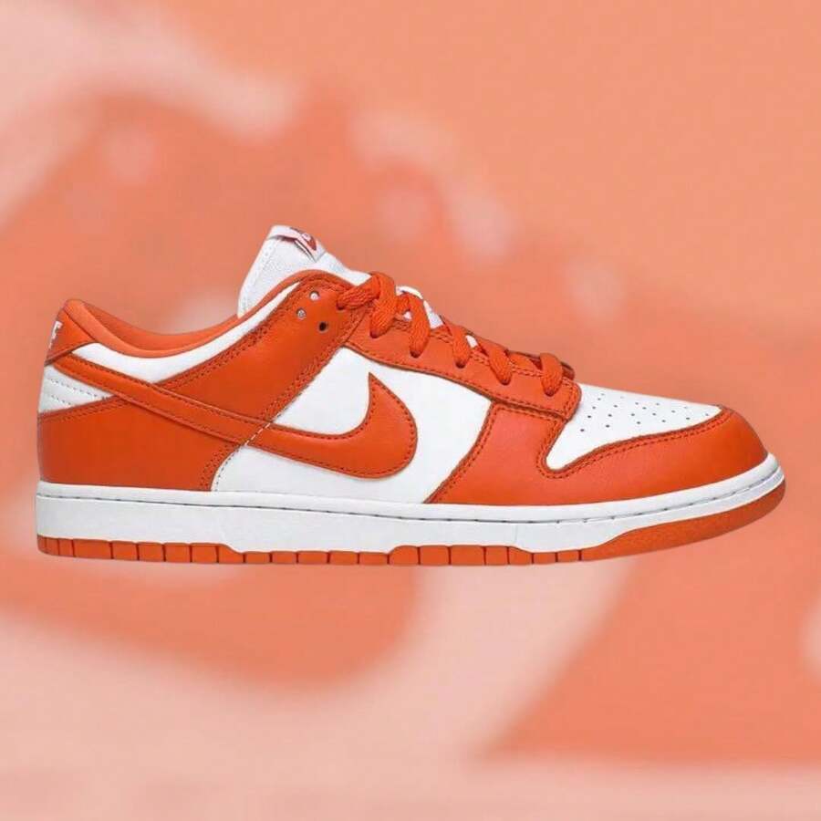 Nike Dunk Low SP "Syracuse" - Authentic Heritage Basketball Sneakers | Viral 2026 Unisex Orange Blaze & White Trainers | Premium Genuine Leather Iconic BTYYS Footwear | Classic Archive Dunk Lifestyle Shoes | Luxury Retro Streetwear Footwear - Syracuse - 查看 1