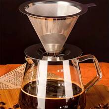 1pc Stainless Steel Coffee Filter - Durable Ultrafine Mesh Suitable For Rich Coffee, Easy To Use Without Paper Filter, Compact Design Fit For Home/Office/Travel/Outdoor, Suitable For Most Cups And Pots, Ideal For Coffee Lovers - Multicolor - View 8