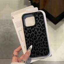 1pc Phone Case - A Black Leopard Print  Brand Full Wrap TPU Litchi Texture Phone Case, Suitable For  17,  17 Air,  17 Pro,  17 Pro Max, X, Xs, XR, Xsmax, 11, 12, 13, 14 Pro, 15 Plus, 14 Plus Phone Cases Summer Cheap - 1pc - 查看 3