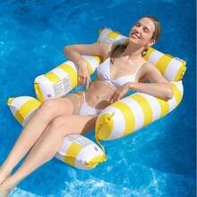 1pc Inflatable Pool Float Bed, Adult Size Water Hammock, 4-In-1 Water Floating Net Chair, Suitable For Adult Vacation, Entertainment And Summer Activities, Pool Party, Pool Inflatable, Beach Essentials, Pool Float - Multicolor - View 2