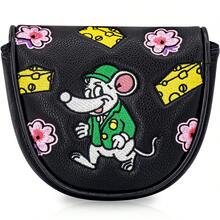 1pc DF3 Mouse Cheese Style Golf Club Head Cover, Golf Putter Cover, Golf Blade Putter Cover, Semi-Circular Putter Cover, Golf Club Head Cover - PU Material With High-End Embroidery, Fits Most Brands - متعدد الألوان - مشاهدة 3