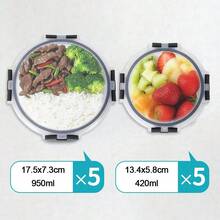 10 Pack Meal Prep Glass Food Storage Containers With Airtight Lids, Round Borosilicate Glass Containers Set (2 Sizes: 950ml & 400ml), Leak-Proof Kitchen Organizer For Lunch, Microwave & Freezer Food Containers For Home & Kitchen - View 5