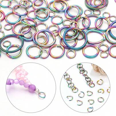 20/50 chiếc/gói khoen nối kín bằng thép không gỉ nhiều màu sắc, kích thước 4/12mm, kiểu ombre, dùng làm móc khóa, vòng tay, dây chuyền, phụ kiện trang sức DIY bán sỉ