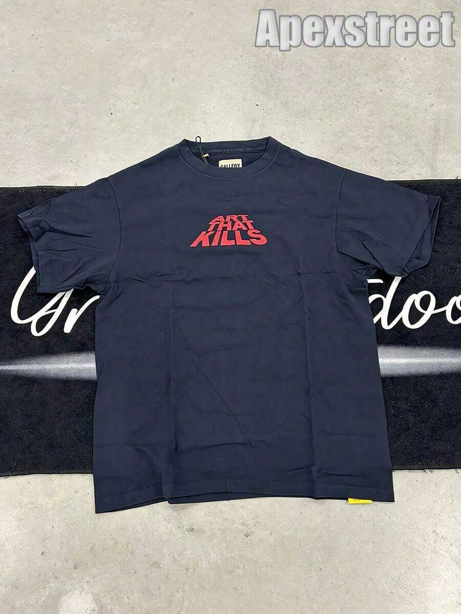 Gallery "Cream Orange" Shirt, Cotton Printed T-Shirt,Men's Graphic Stylish Design T-Shirt,Vintage Casual Hip-Hop Style For Outdoor Leisure Activities - 藏蓝色 - 查看 1