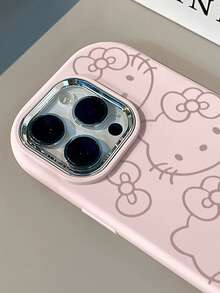 SANRIO 这款猫咪造型的最新金属边框全包保护手机壳适用于苹果17/16/15/14/13/12/11/7/7 Plus/XS/XR/XS Max/16 Pro/16 Plus/16 Pro Max等型号，采用可爱的柔软硅胶设计。 - 粉色 - 查看 2