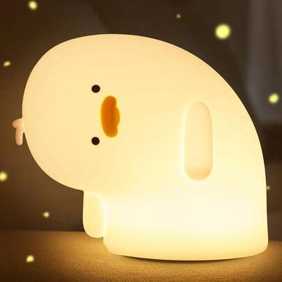 Đèn ngủ hình vịt, đèn LED mềm dẻo dễ thương, đèn vịt silicon cho trẻ em, đèn ngủ phòng ngủ bé gái có thể điều chỉnh độ sáng, đèn cảm ứng sạc USB, hẹn giờ 30 phút, dùng để trang trí phòng trẻ sơ sinh và phòng cho con bú.