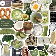 50 piezas de pegatinas de autocuidado "Clean Girl" para decorar fundas de teléfono, equipaje, diarios, planificadores, tabletas, patinetas, guitarras, sobres - Autocuidado para chicas limpias - Ver 1