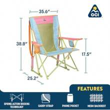 Sisi Home Textile Comfort Pro Rocker Camping Chair Portable Folding Rocking Chair With Durable Armrests And Drink Holder - Sweet Tea - Trà ngọt - Xem 2