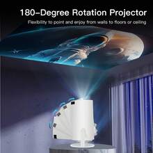 Mini WiFi & Bluetooth Projector With Built-In Apps, 180° Rotatable Smart Portable Projector With Auto Keystone Correction, Supports 720P Resolution, Compatible With /USB/TV Stick/Smartphone/Laptop - Multicolor - View 4