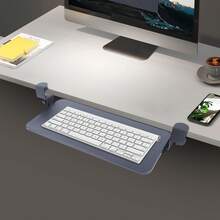 SHIOUCY Black Under Desk Keyboard Tray, 44.09lbs Capacity Slide Out Keyboard Holder For Home Office Gaming Desk Use - 現代的 - 查看 4
