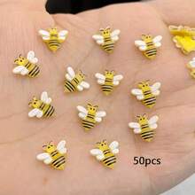 10/30/50 pezzi Adorabili decorazioni a forma di ape glitterate - Colori vivaci di caramelle mini - Strass a fondo piatto per fermagli per capelli fai-da-te, decorazione di fasce per capelli - Multicolore - Visualizzare 15