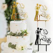 6pcs/3pcs/1pc Wedding Cake Topper Decorations, Suitable For Wedding Party Cake Decor - Multicolor - View 3