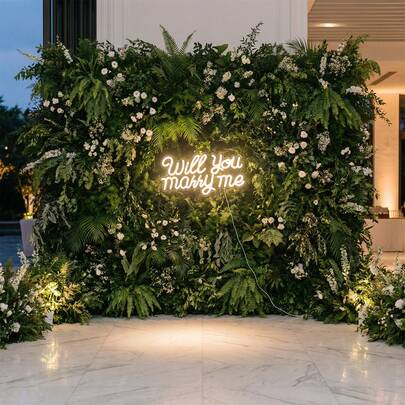 1 st neonskylt med texten "Will You Marry Me", flerfärgad LED-vägglampa, USB-lågspänningsdekorationslampa för bröllop, frieri, fest, sovrum och rumsdekor