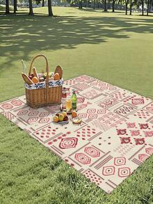 1pc Outdoor Picnic Mat, Colorful Polygon Print Design, Suitable For RV Patio, Camping, Backyard And Picnics, Lightweight And Easy To Carry, Convenient To Clean In Spring And Summer, Essential Outdoor Decor - B - View 6