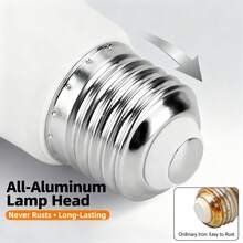 1 Bóng đèn LED E27 (AC85-265V) - Đèn nhà để xe (3000K/6500K, 28W) - Đèn trần có thể gập lại - Thiết kế in 3D - Chiếu sáng trong nhà | Đèn trần hiện đại | Cấu trúc chắc chắn và bền bỉ - Bóng đèn LED - trắng - Xem 8