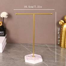 1 chiếc giá trưng bày bông tai và dây chuyền bằng gỗ họa tiết vân đá cẩm thạch - trắng - Xem 16