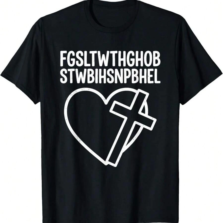 FGSLTWTHGHOBSTWBIHSNPBHEL For God Loved The World Scripture T-Shirt - màu đen - Xem 1