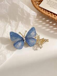 1pc Girl's Hair Clip, Rhinestone Butterfly Hair Clip, Side Bangs Hair Clip, Suitable For Daily Casual/Holiday Party/Wedding Bridesmaid Headdress Hair Accessory - Multicolor - View 2