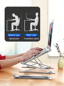 Soporte para portátil N8N3N6N10, hecho de aleación de aluminio, ajustable, plegable, estable, con disipación de calor - Multicolor - Ver 3