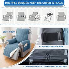 100% Waterproof Lounge Chair Cover, Stays In Place, Non-Slip Lounge Chair Cover With 5 Pockets, Elastic Bands, Machine Washable, For Children, Pets, Dogs - Navy Blue - View 3