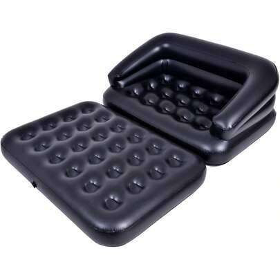 Crystals 5-In-1 Inflatable Air Sofa Bed Multi-Function Double Air Bed Foldable Couch Lounge Chair Portable