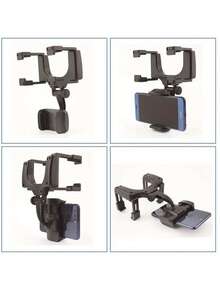 1pc Rearview Mirror Car Phone Holder, Automotive Dash Cam Clip, Car Phone Mount, Navigation Bracket - A - View 5