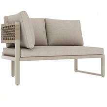 Garden Set, Furniture For 8 To 10 People, Garden Sofa With Large Composite Wood Dining Table, Rope Finish, Large Wood-Look Table, Adjustable Feet, Seat And Back Cushions Included. - Beige - View 8