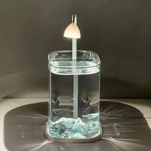 Mini Desktop Aquarium, 360° HD Full-View High-Transparency Fish Tank, USB-Powered LED Lighting, Compact Aquarium, Perfect For Home, Office, And Educational Use (White) - White - View 3