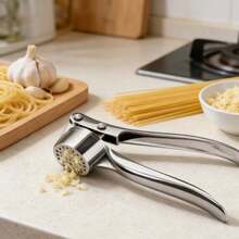 Small Stainless Steel Garlic Press - Practical Kitchen Tool For Garlic And Spices | Model ME-10511 - Silver - View 4