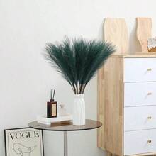 42/40/24/18/12/9/6/3pcs 55cm Elegant Realistic Dark Green Reed Grass, 1pc, Fluffy Artificial Plant, Bohemian Style Vase Decoration, Suitable For Living Space, Wedding, Halloween, Christmas, Easter, Valentine's Day, Mother's Day, Graduation And Autumn Decor - Dark Green - View 7