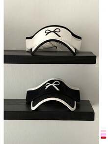 Sweet Bow Embroidery Open-Top Sun Hat, Women Summer UV Protection Baseball Visor Cap - Silicone Bow - View 5