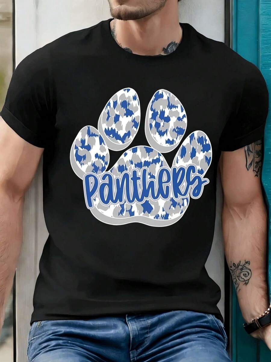 Men Plus Size T-Shirts - Black - View 1
