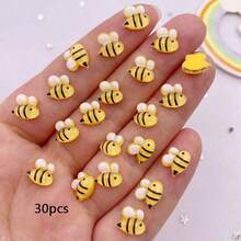10/30/50 pezzi Adorabili decorazioni a forma di ape glitterate - Colori vivaci di caramelle mini - Strass a fondo piatto per fermagli per capelli fai-da-te, decorazione di fasce per capelli - Multicolore - Visualizzare 13