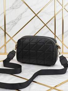 Bolso cuadrado pequeño de moda de verano 2025, bolso de hombro y bandolera con bordado, bolso de cámara - Negro - Ver 5