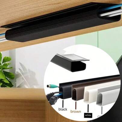 1 khay quản lý dây cáp dưới bàn làm việc, kích thước 40cm/15.75in, làm bằng nhựa PVC, có chức năng che giấu dây điện, và ống dẫn dây.