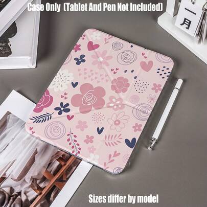 Ốp bảo vệ máy tính bảng dạng gập chữ Y bằng acrylic trong suốt cao cấp có khe cắm bút. Vỏ acrylic trong suốt cao cấp hình trái tim hoa dạng gập chữ Y. Đặc điểm của ốp bảo vệ máy tính bảng: Thiết kế chân đế gập ba kiểu chữ Y, Chức năng tự động bật/tắt màn hình thông minh, Bảo vệ toàn diện, Chất liệu khung thân thiện với da, Khung chống rơi bằng túi khí, Chân đế đa góc, Mặt lưng acrylic trong suốt, Khe cắm bút tích hợp, Các đường cắt chính xác, Nhẹ và dễ mang theo.